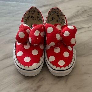 Vans Red and White Polka Dot Kids Sneakers